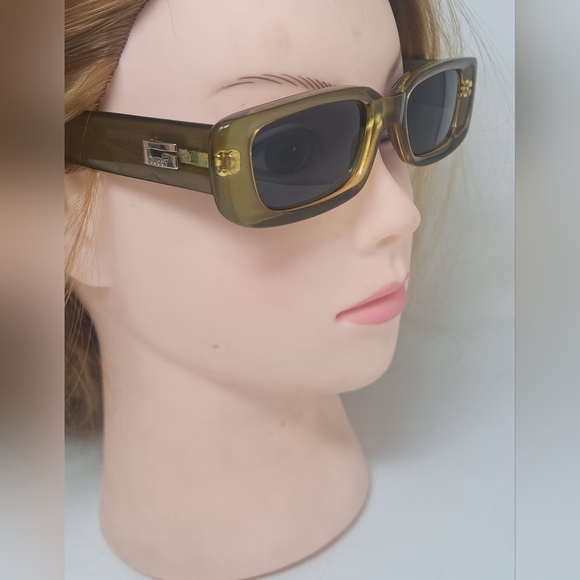 Gucci Womens Sunglasses Tom Ford Y2K Green Black Rectangle GG 2409/N/S 49-19-135 - Picture 2 of 16